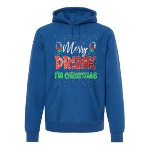 Glass Of Red Wine Merry Drunk IM Christmas Funny Xmas Gift Premium Hoodie