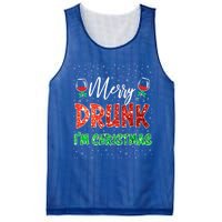 Glass Of Red Wine Merry Drunk IM Christmas Funny Xmas Gift Mesh Reversible Basketball Jersey Tank