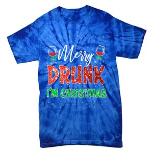 Glass Of Red Wine Merry Drunk IM Christmas Funny Xmas Gift Tie-Dye T-Shirt