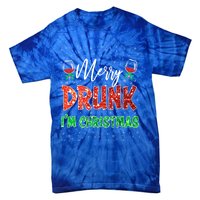 Glass Of Red Wine Merry Drunk IM Christmas Funny Xmas Gift Tie-Dye T-Shirt