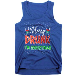 Glass Of Red Wine Merry Drunk IM Christmas Funny Xmas Gift Tank Top