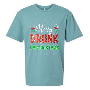 Glass Of Red Wine Merry Drunk IM Christmas Funny Xmas Gift Sueded Cloud Jersey T-Shirt