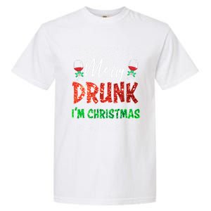 Glass Of Red Wine Merry Drunk IM Christmas Funny Xmas Gift Garment-Dyed Heavyweight T-Shirt