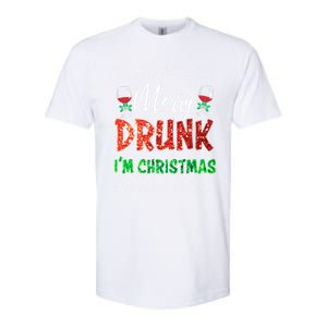 Glass Of Red Wine Merry Drunk IM Christmas Funny Xmas Gift Softstyle CVC T-Shirt