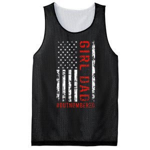 GirlDad Outnumbered Retro Fathers Day From Wife Daughter Mesh Reversible Basketball Jersey Tank