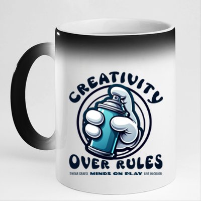 Graffiti Over Rules: Break All Boundaries 11oz Black Color Changing Mug