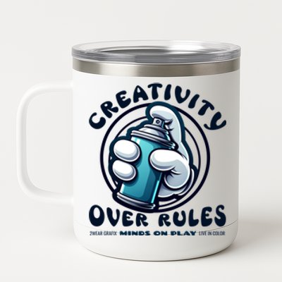 Graffiti Over Rules: Break All Boundaries 12 oz Stainless Steel Tumbler Cup