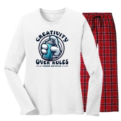 Graffiti Over Rules: Break All Boundaries Women's Long Sleeve Flannel Pajama Set 