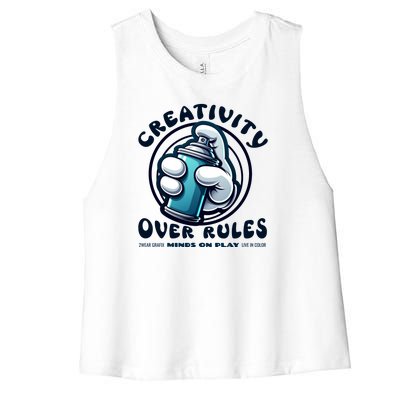 Graffiti Over Rules: Break All Boundaries Women's Racerback Cropped Tank