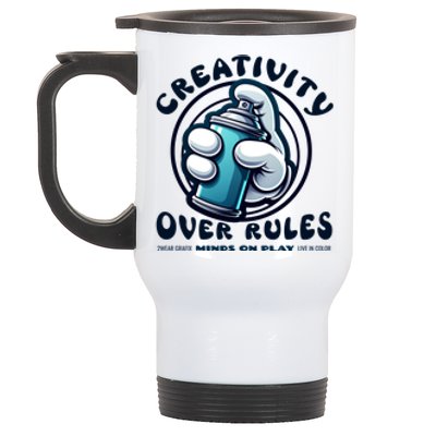 Graffiti Over Rules: Break All Boundaries Stainless Steel Travel Mug