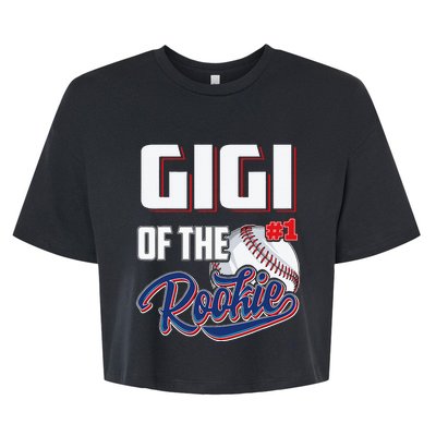 Gigi Of Rookie 1 Years Old Team 1st Birthday Baseball Bella+Canvas Jersey Crop Tee