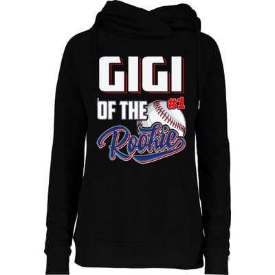 Gigi Of Rookie 1 Years Old Team 1st Birthday Baseball Womens Funnel Neck Pullover Hood