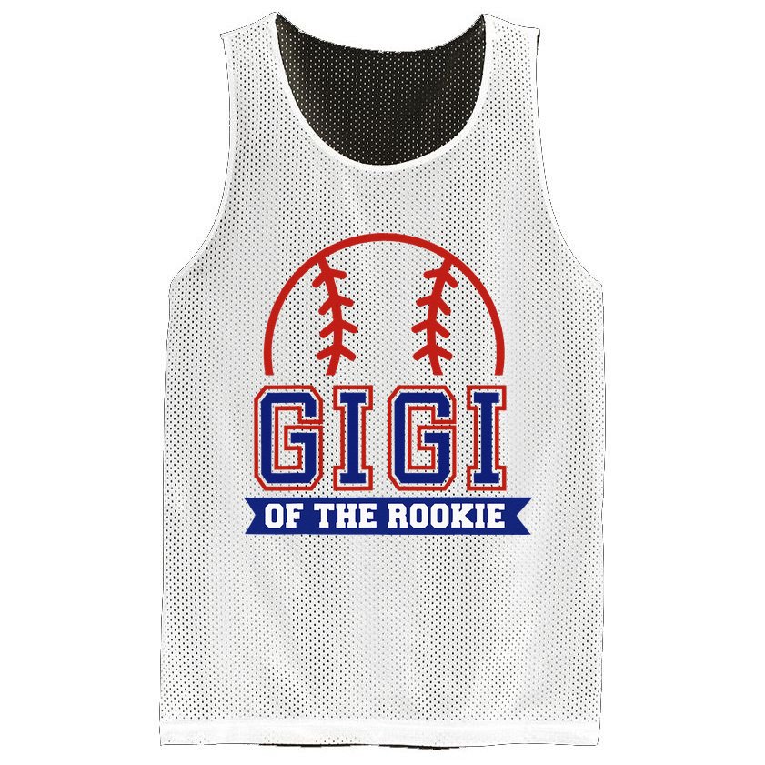 Gigi Of Rookie 1st Birthday Baseball Theme Matching Party Mesh Reversible Basketball Jersey Tank