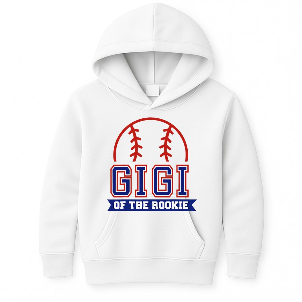 Gigi Of Rookie 1st Birthday Baseball Theme Matching Party Kids Hoodie
