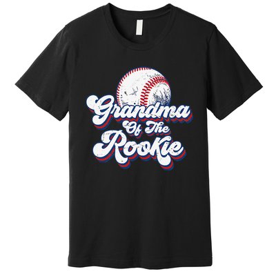 Grandma of Rookie 1st Birthday Baseball Theme Matching Party Premium T-Shirt