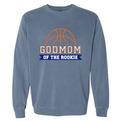 Godmom Of Rookie 1st Birthday Basketball Theme Matching Garment-Dyed Sweatshirt