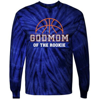 Godmom Of Rookie 1st Birthday Basketball Theme Matching Tie-Dye Long Sleeve Shirt