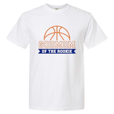 Godmom Of Rookie 1st Birthday Basketball Theme Matching Garment-Dyed Heavyweight T-Shirt