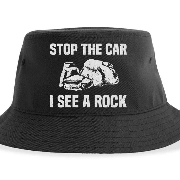 Geologist Outfit Rock Collector Stop The Car I See A Rock Sustainable Bucket Hat