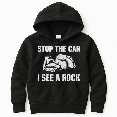 Geologist Outfit Rock Collector Stop The Car I See A Rock Kids Hoodie