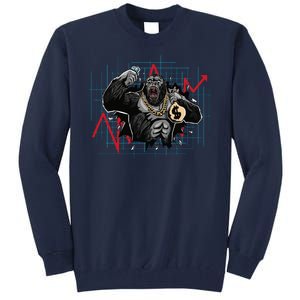 Gorilla Crashing Stock Market Tall Sweatshirt