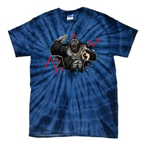 Gorilla Crashing Stock Market Tie-Dye T-Shirt