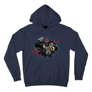 Gorilla Crashing Stock Market Tall Hoodie