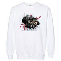 Gorilla Crashing Stock Market Garment-Dyed Sweatshirt