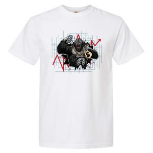 Gorilla Crashing Stock Market Garment-Dyed Heavyweight T-Shirt