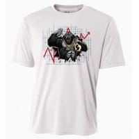 Gorilla Crashing Stock Market Cooling Performance Crew T-Shirt