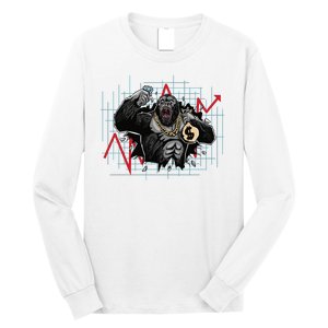 Gorilla Crashing Stock Market Long Sleeve Shirt