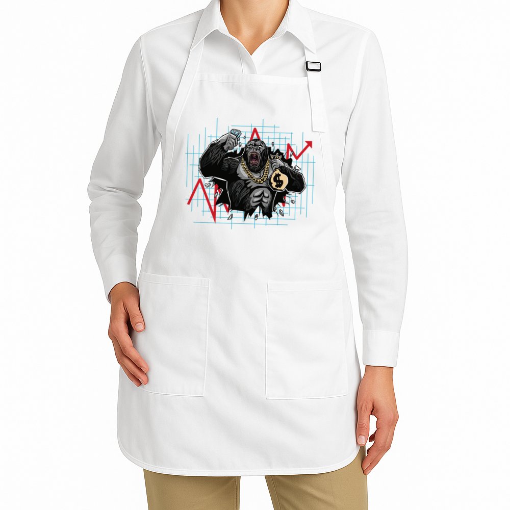 Gorilla Crashing Stock Market Apron