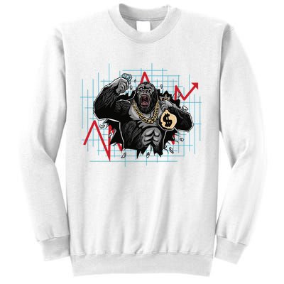 Gorilla Crashing Stock Market Sweatshirt
