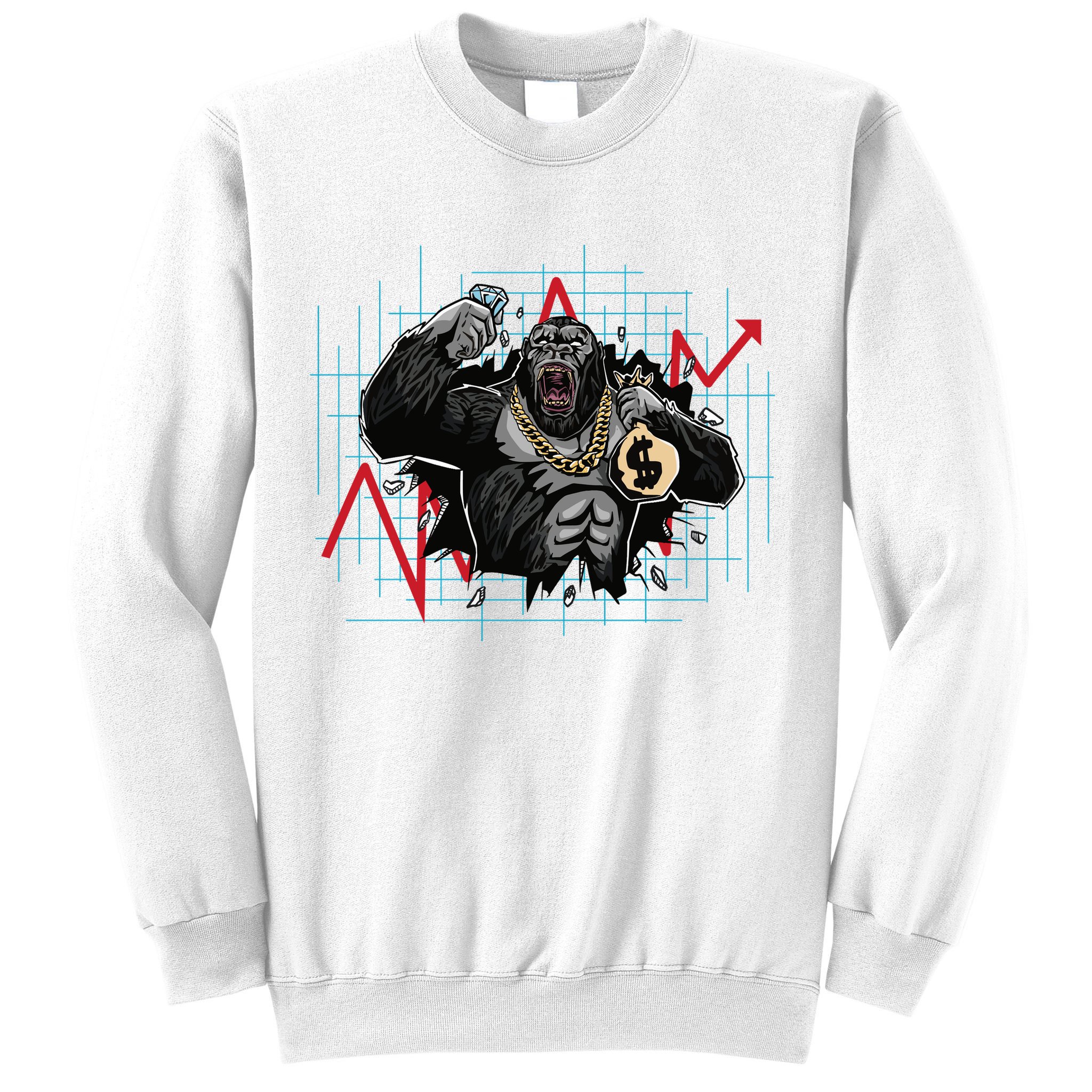 Gorilla Crashing Stock Market Sweatshirt