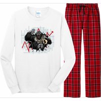 Gorilla Crashing Stock Market Long Sleeve Pajama Set