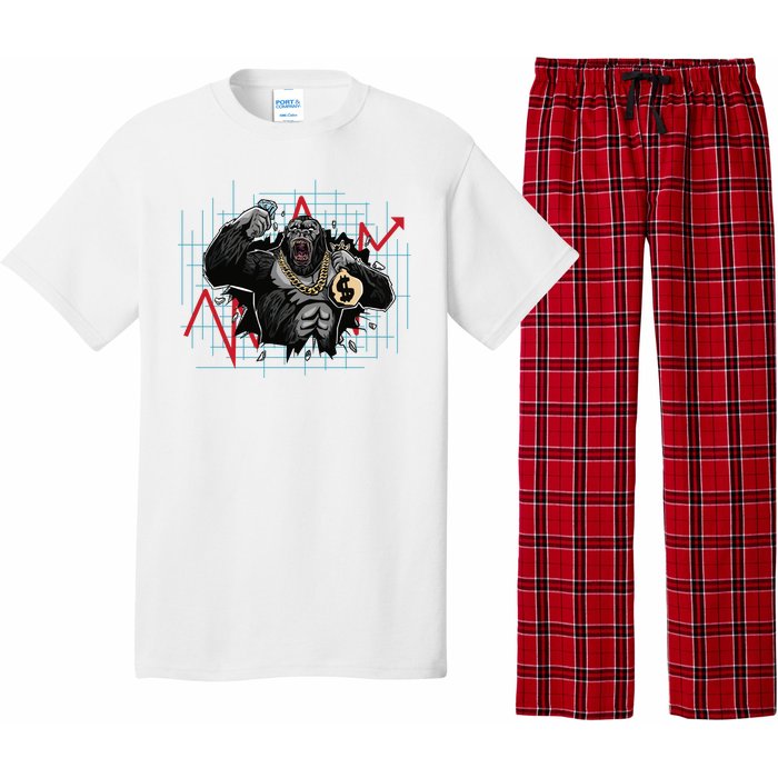 Gorilla Crashing Stock Market Pajama Set