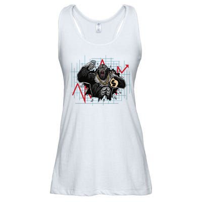 Gorilla Crashing Stock Market Ladies Essential Flowy Tank