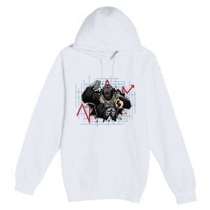 Gorilla Crashing Stock Market Premium Pullover Hoodie