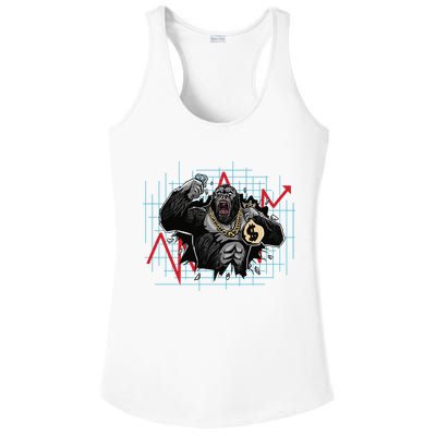 Gorilla Crashing Stock Market Ladies PosiCharge Competitor Racerback Tank