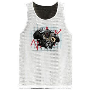 Gorilla Crashing Stock Market Mesh Reversible Basketball Jersey Tank