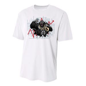 Gorilla Crashing Stock Market Performance Sprint T-Shirt