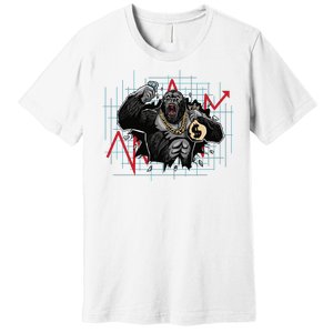 Gorilla Crashing Stock Market Premium T-Shirt