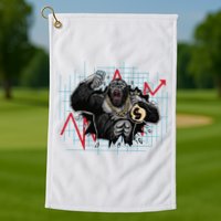 Gorilla Crashing Stock Market Golf Towel