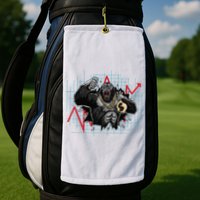 Gorilla Crashing Stock Market Golf Towel