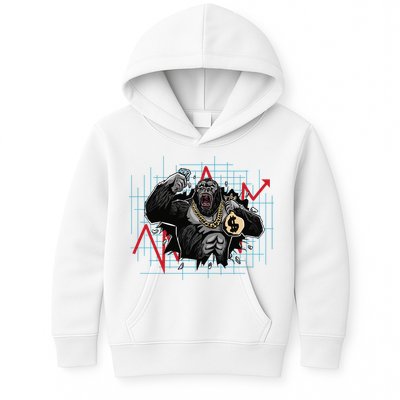 Gorilla Crashing Stock Market Kids Hoodie