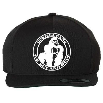 Gorilla Gang We Buy And HODL Meme Stonk Wool Snapback Cap