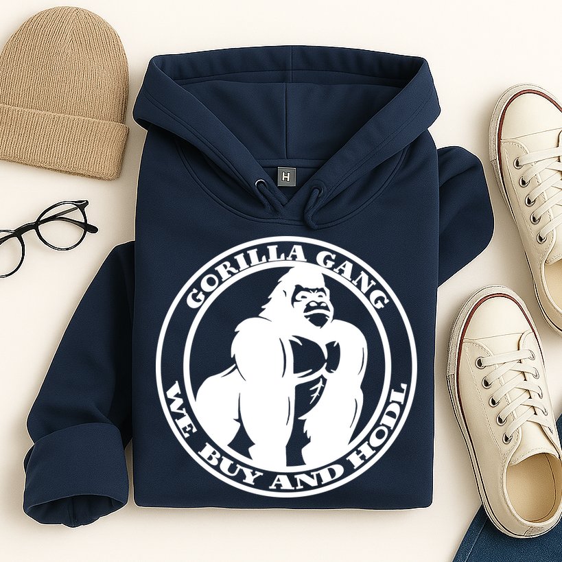 Gorilla Gang We Buy And HODL Meme Stonk Hoodie