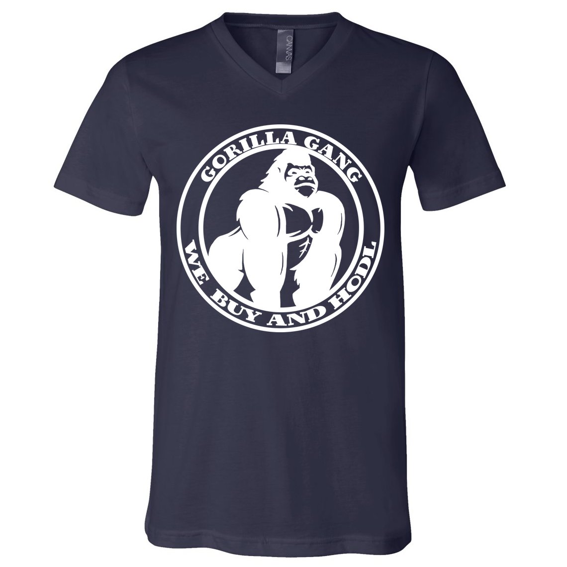 Gorilla Gang We Buy And HODL Meme Stonk V-Neck T-Shirt