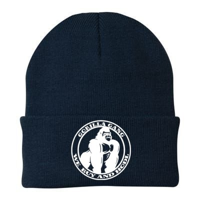 Gorilla Gang We Buy And HODL Meme Stonk Knit Cap Winter Beanie