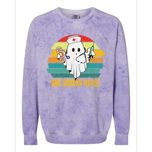 Ghosts One Spooky Nurse Halloween Nurse Fall Scrub Rn Cute Gift Colorblast Crewneck Sweatshirt